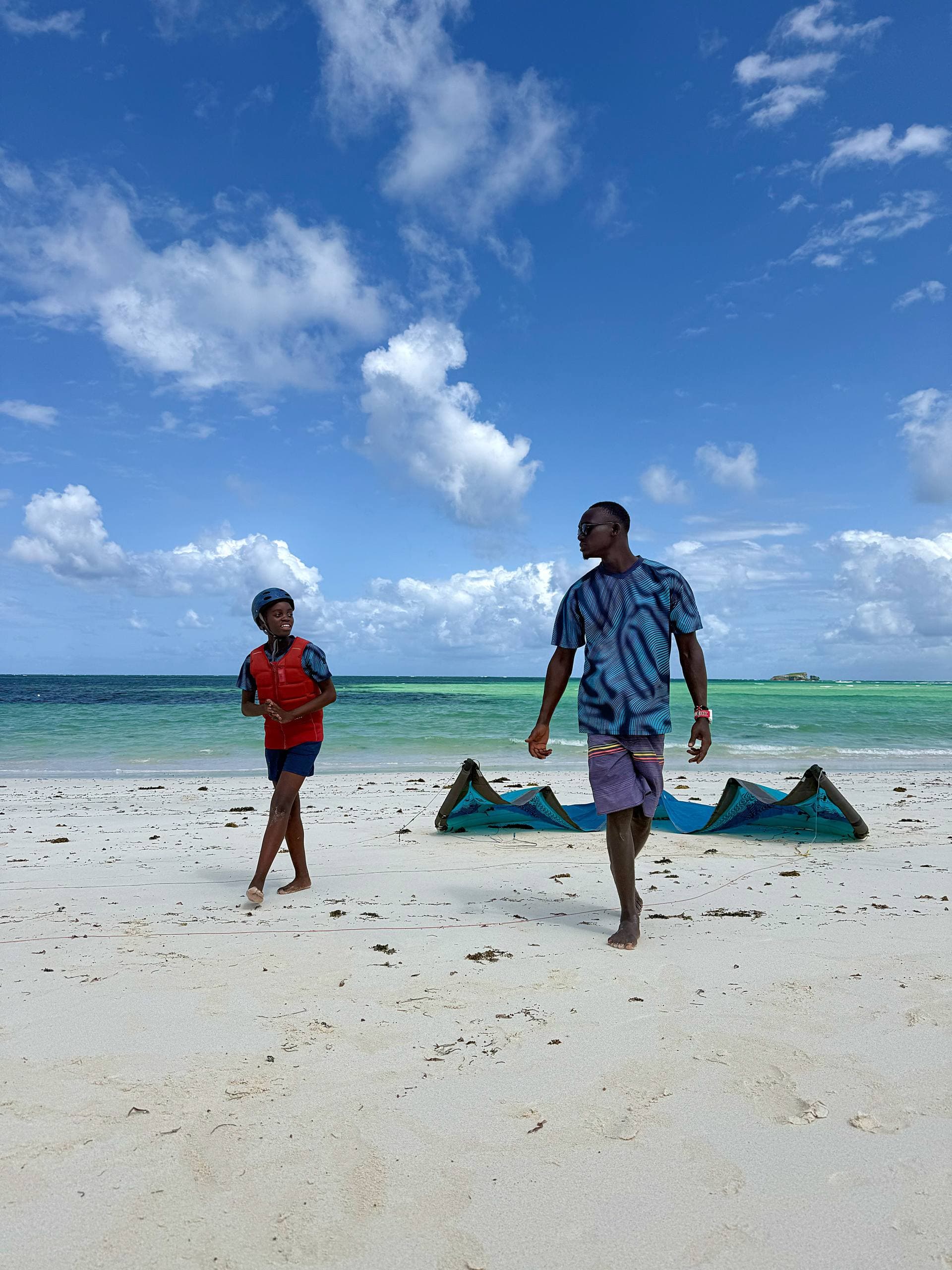A scholarship rider out on the Watamu lagoon